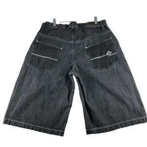 Enyce Shorts Mens 36 Black Denim Bermuda Hip Hop Skater Baggy Y2K Cotton VTG